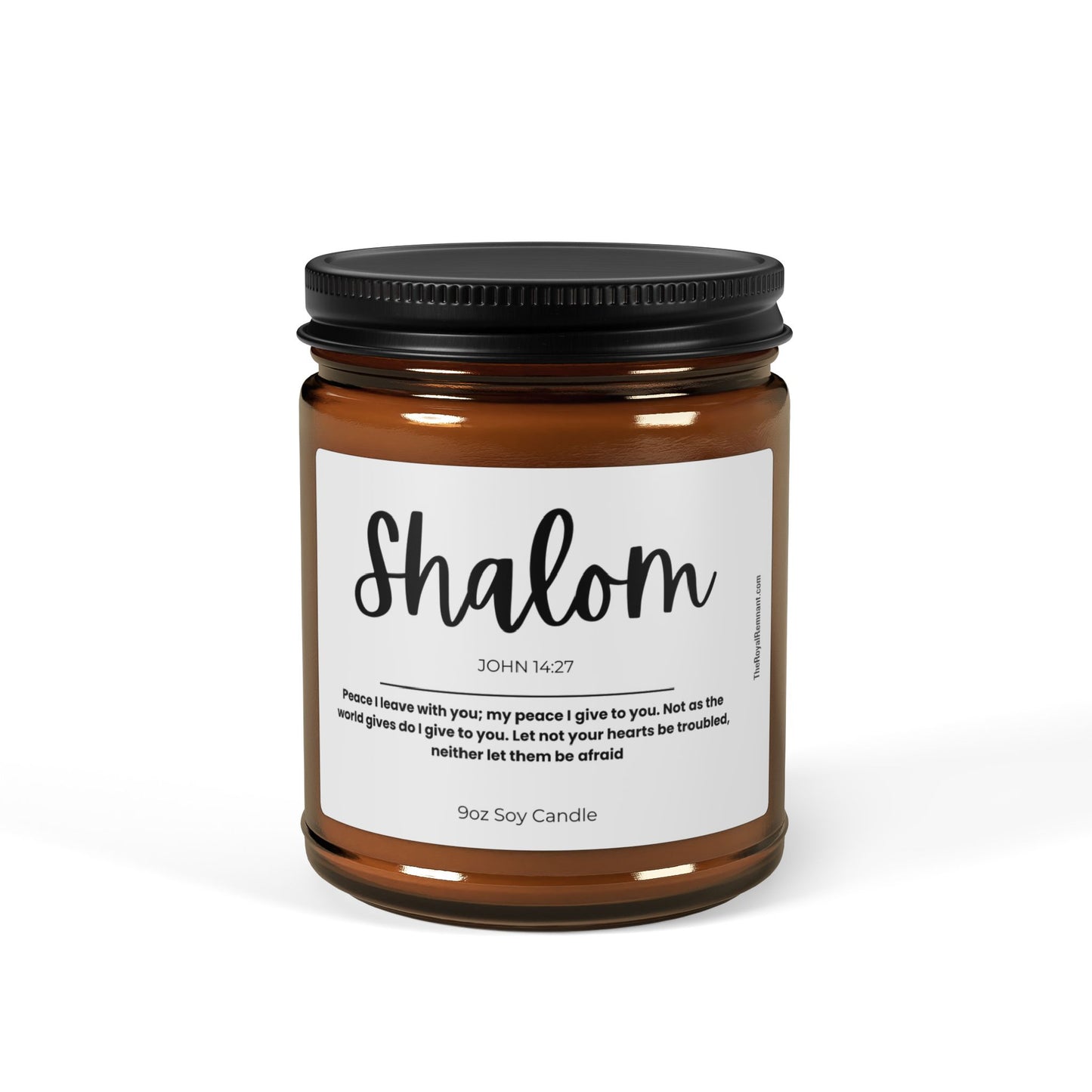 Shalom Candle with Bible Verse Inspirational Gift for Christian Hebrew Friend