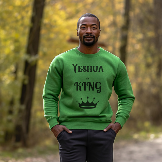 Yeshua is King Sweatshirt for Him or Her, Christian Clothing, Hebrew Gift