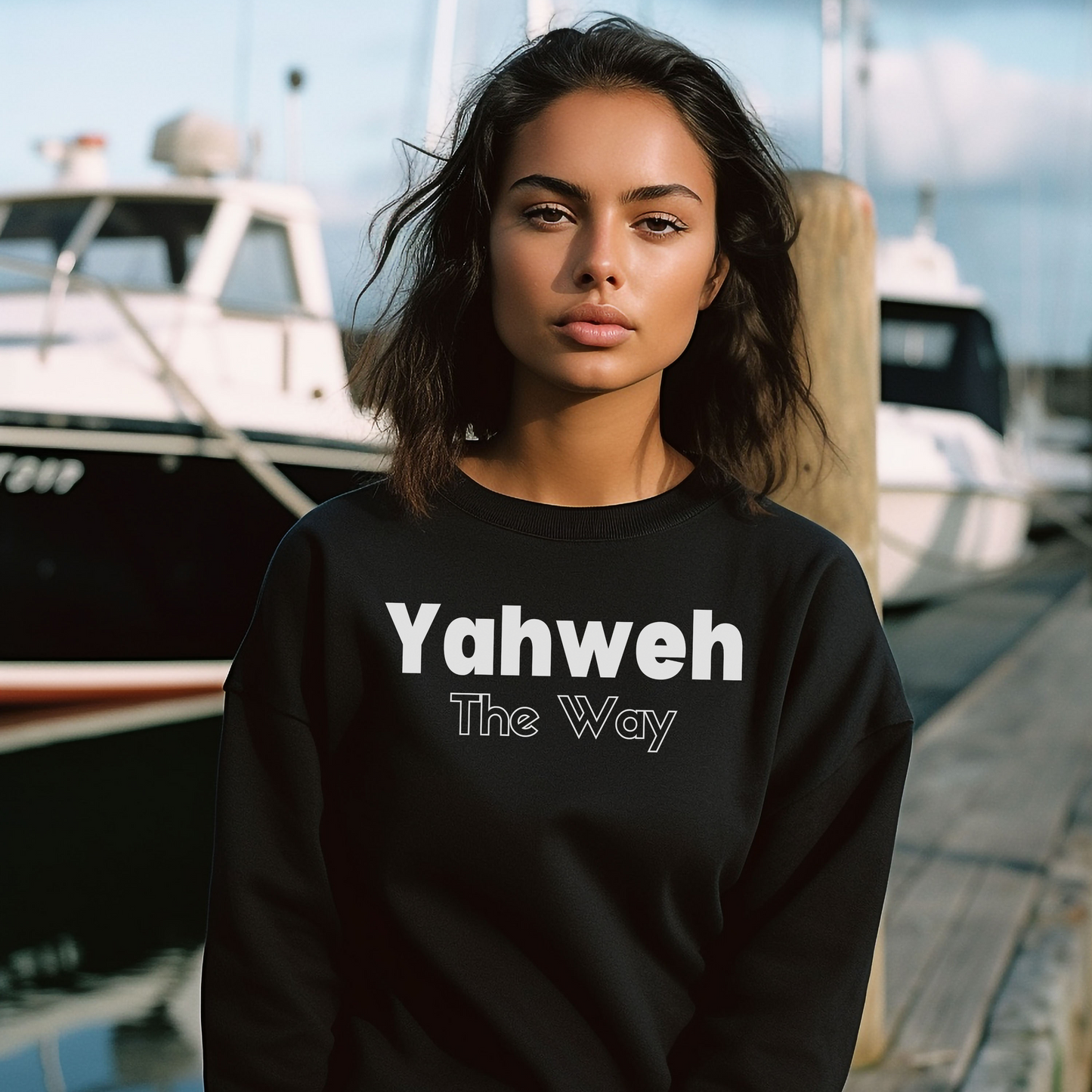 Yahweh The Way Collegiate Sweatshirt for Men and Women Faith Gift