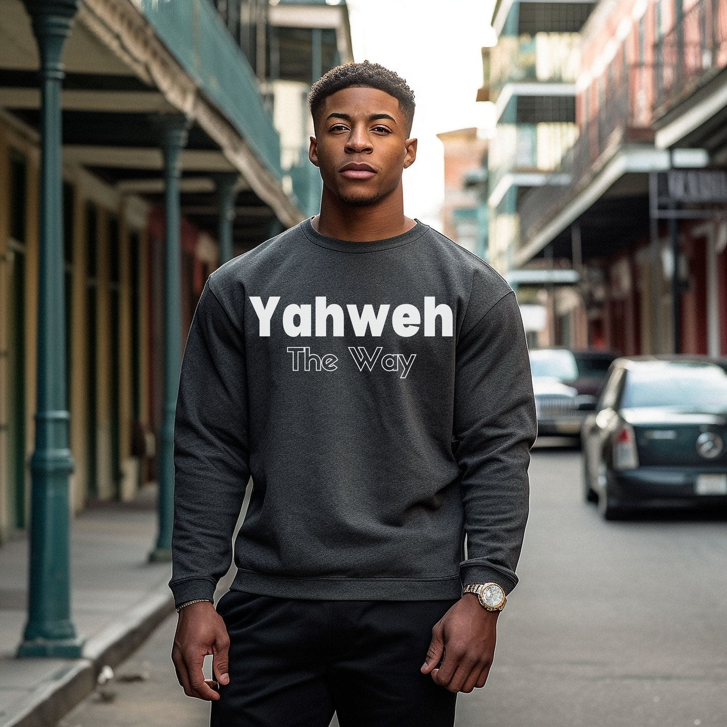 Yahweh The Way Collegiate Sweatshirt for Men and Women Faith Gift
