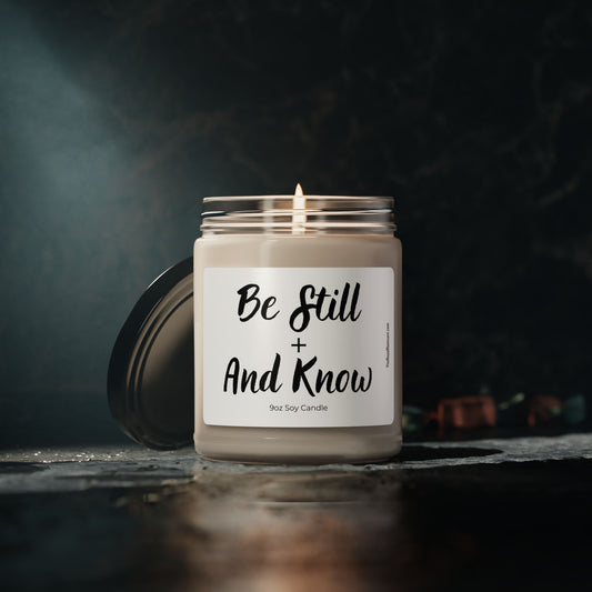 Be Still and Know Inspirational Faith Soy Candle, 9oz Scripture Bible Verse Gift
